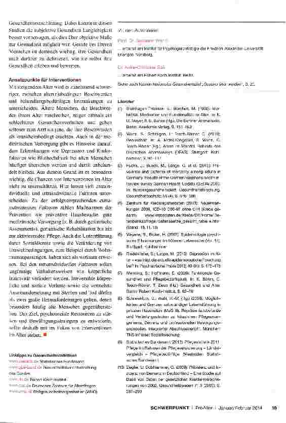Vorschauseite 4: Gesundheit im Alter