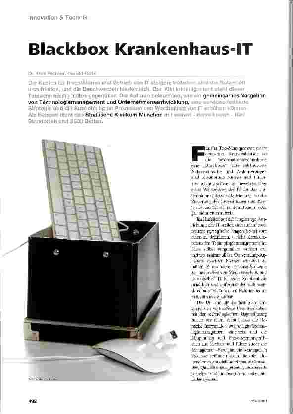 Vorschauseite 1: Blackbox Krankenhaus-IT