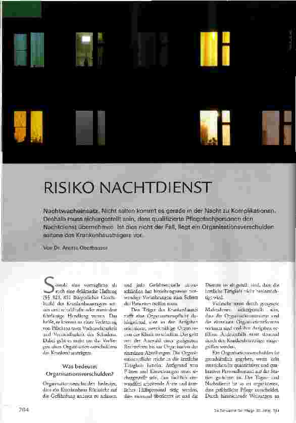 Vorschauseite 1: RISIKO NACHTDIENST