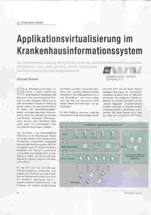 Vorschauseite 1: Applikationsvirtualisierung im Krankenhausinformationssystem