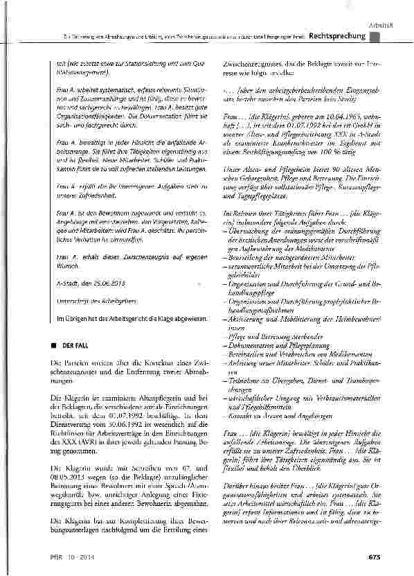 Vorschauseite 3: Zur Entfernung von Abmahnungen und Erteilung eines Zwischenzeugnisses mit einem durch Urteil festgelegten Inhalt