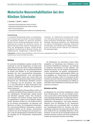 Vorschauseite 1: Motorische Neurorehabilitation bei den Kliniken Schmieder