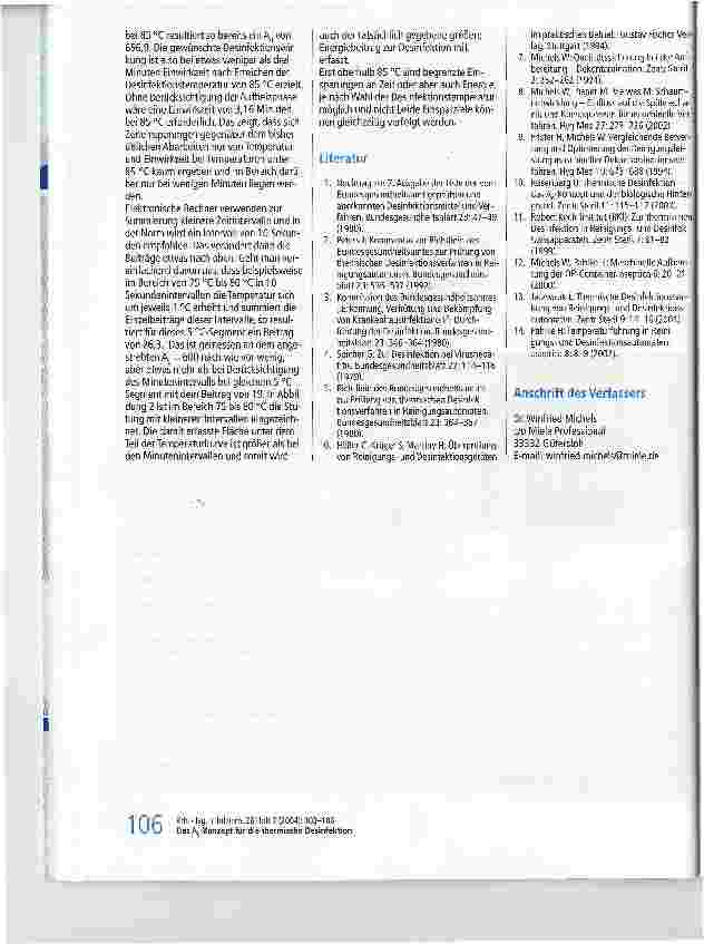 Vorschauseite 4: Das A0-Konzept für die thermische Desinfektion