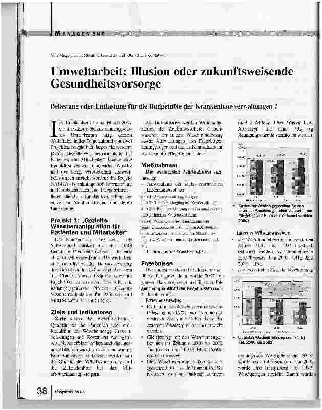 Vorschauseite 1: Umweltarbeit: Illusion oder zukunftsweisende Gesundheitsvorsorge