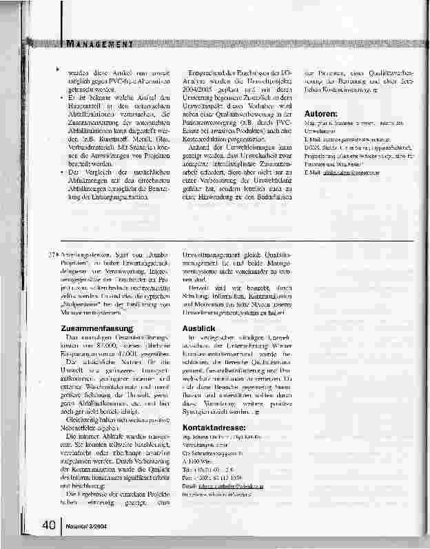 Vorschauseite 3: Umweltarbeit: Illusion oder zukunftsweisende Gesundheitsvorsorge