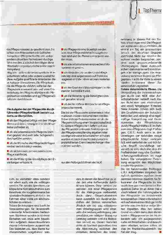 Vorschauseite 6: GerontoPsychiatrie Besonderheiten der Pflegevisite