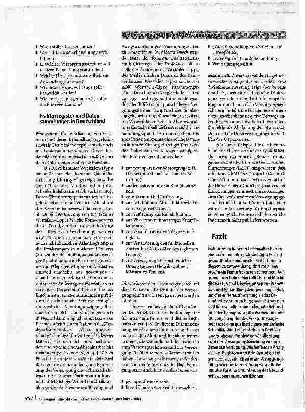 Vorschauseite 6: Proximale Femurfrakturen (Osteoporose) und geriatrische Rehabilitation