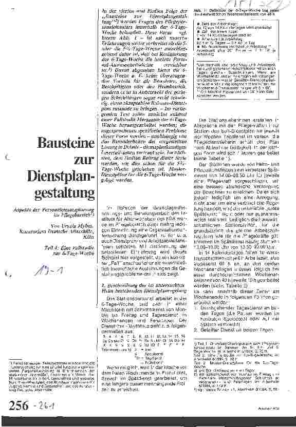 Vorschauseite 1: Bausteine zur Dienstplangestaltung / Aspekte der Personaleinsatzplanung im Pflegebereich // Teil: 4