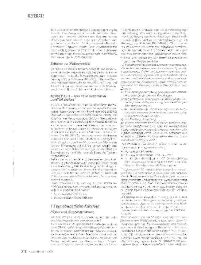 Vorschauseite 2: Der PC - (K)ein MedizinproduktFormalrechtliche und sicherheitstechnische Kriterien der Kombination PC und Medizinprodukt nach dem MPG