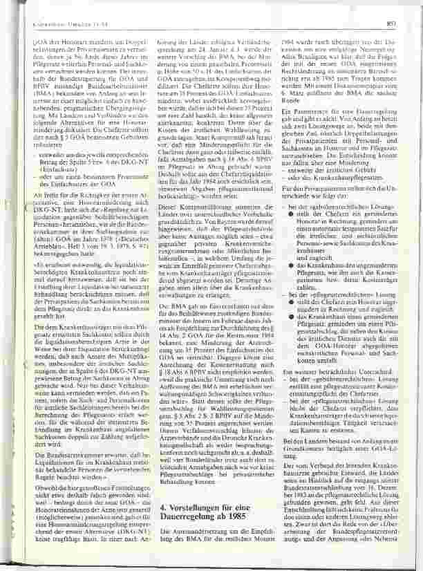 Vorschauseite 2: Harmonisierung der Gebührenordnung für Ärzte und der Bundespflegesatzverordnung aus der Sicht der Pflegesatzbehörde