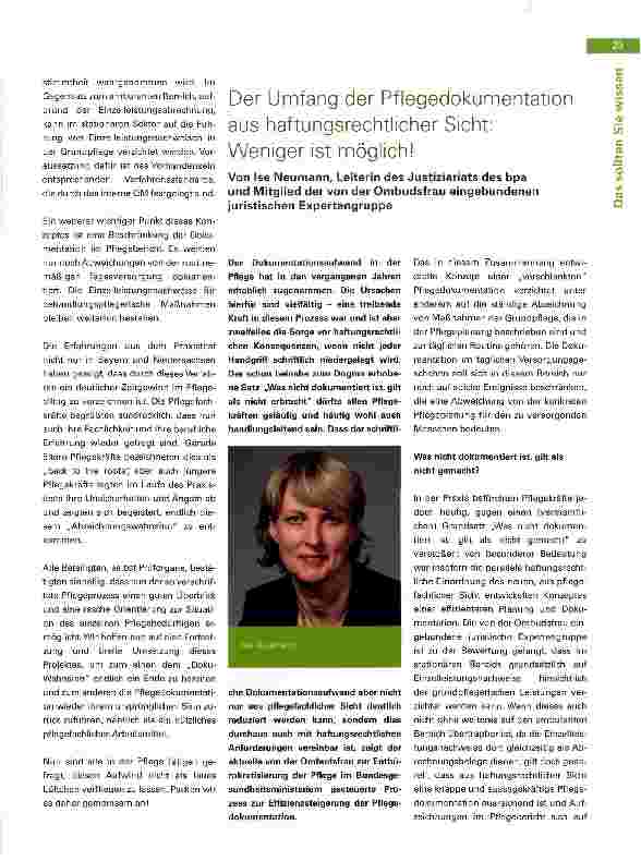 Vorschauseite 2: Projekt „Praktische Anwendung des Strukturmodells Effizienzsteigerung der Pflegedokumentation