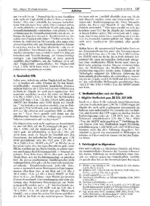 Vorschauseite 3: Strafbarkeitsrisiken im Nachgang zur Abgabe nicht zugelassener Arzneimittel im Rahmen von individuellen Heilversuchen oder Härtefallprogrammen
