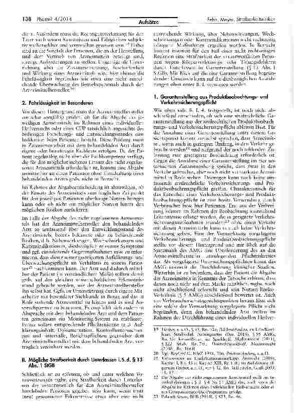 Vorschauseite 4: Strafbarkeitsrisiken im Nachgang zur Abgabe nicht zugelassener Arzneimittel im Rahmen von individuellen Heilversuchen oder Härtefallprogrammen