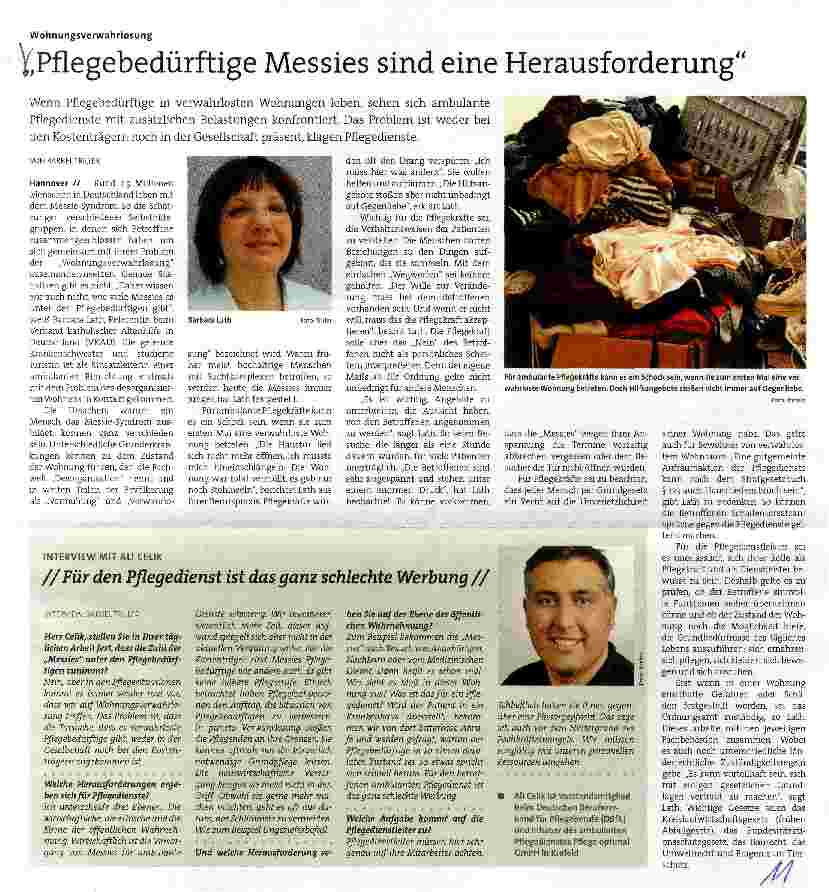 Vorschauseite 1: Pflegebedürftige Messies sind eine Herausforderung