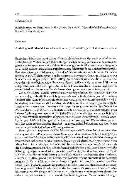Vorschauseite 2: Anthropologische und ethische Aspekte von Behinderung
