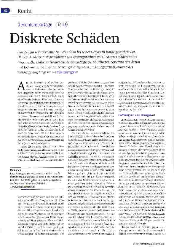 Vorschauseite 1: Gerichtsreportage - Diskrete Schäden