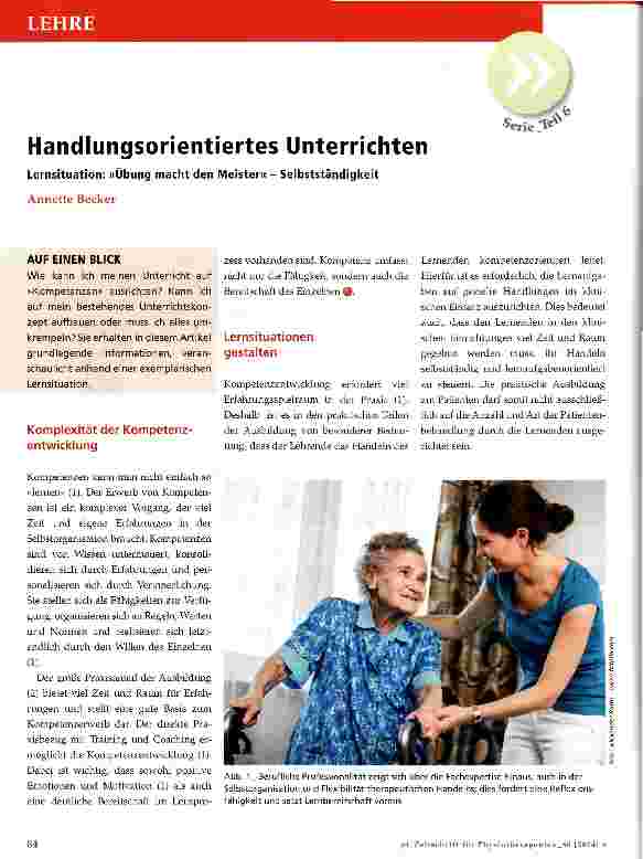 Vorschauseite 1: Handlungsorientiertes Unterrichten
