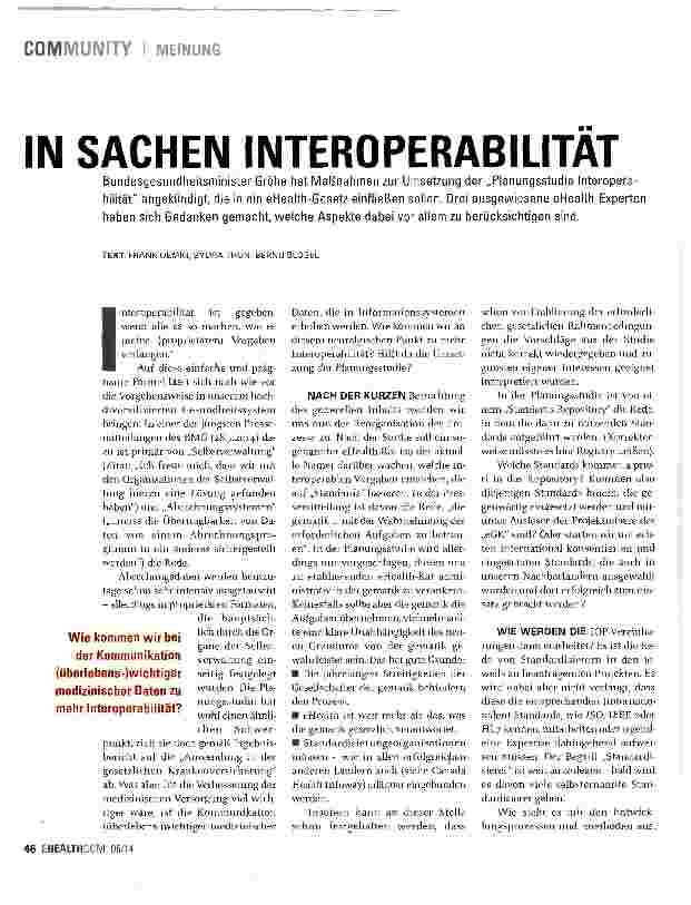 Vorschauseite 1: IN SACHEN INTEROPERABILITÄT