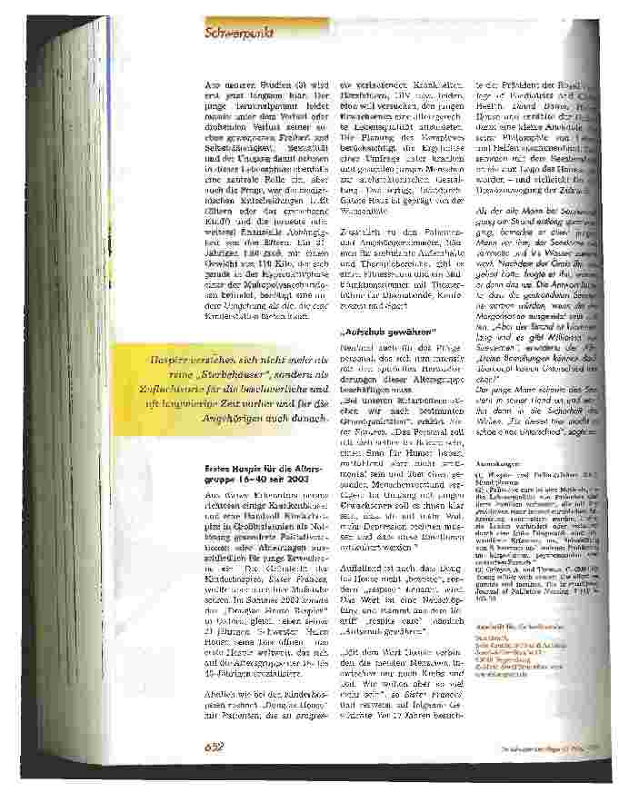 Vorschauseite 5: Zufluchtsort für SterbendeHospize - gestern, heute, morgen
