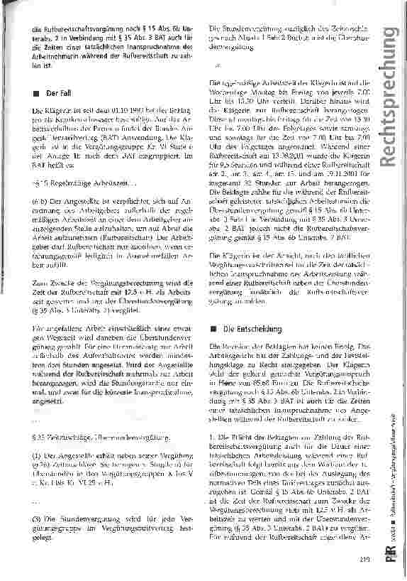 Vorschauseite 2: Rufbereitschaft -Vergütung angefallener Arbeit