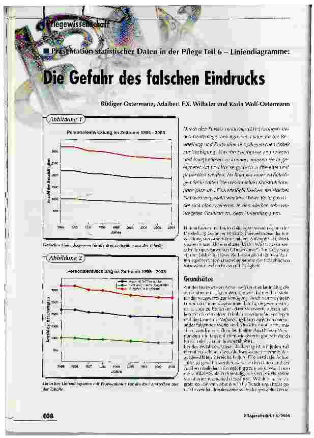 Vorschauseite 1: Die Gefahr des falschen EindrucksPräsentation statistischer Daten in der Pflege Teil 6 - Liniendiagramme