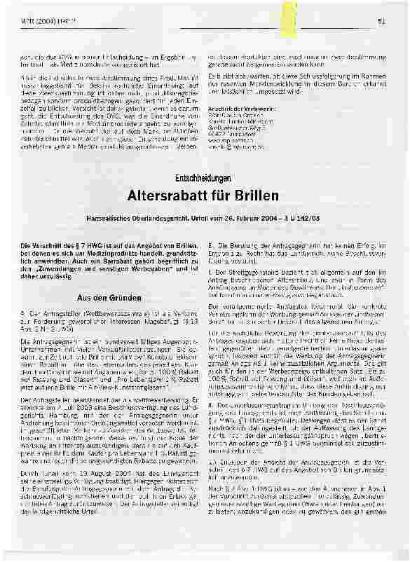 Vorschauseite 1: Altersrabatt für Brillen