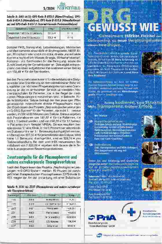 Vorschauseite 6: Kostenkalkulation für die Dialyse und andere Therapieverfahren der Nephrologie