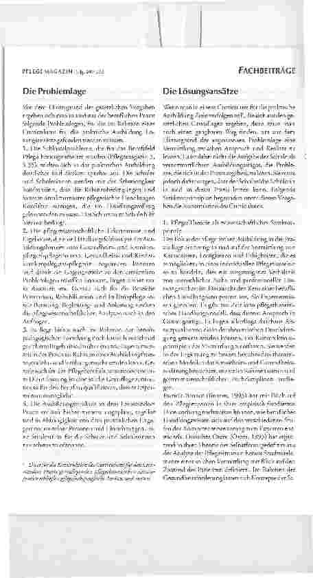 Vorschauseite 4: Das Curriculum für die praktische Ausbildung in der Gesundheitsund Krankenpflege/ Gesundheitsund Kinderkrankenpflege