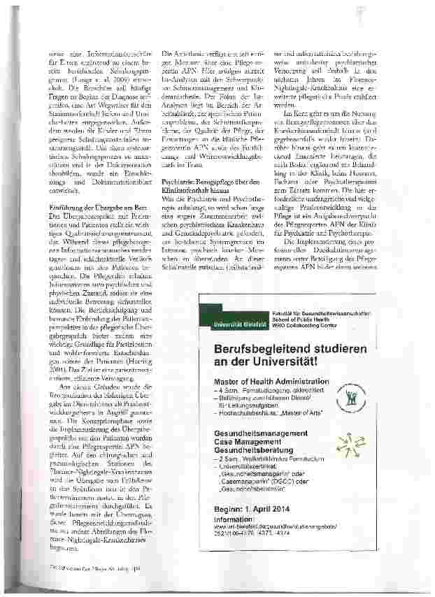 Vorschauseite 4: DIE PFLEGE VORANBRINGEN