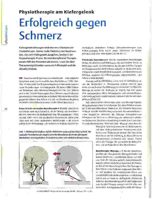 Vorschauseite 1: Physiotherapie am KiefergelenkErfolgreich gegen Schmerz