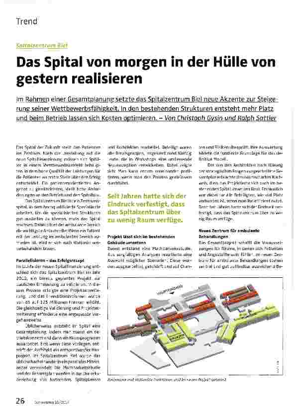 Vorschauseite 1: Das Spital von morgen in der Hülle von gestern realisieren