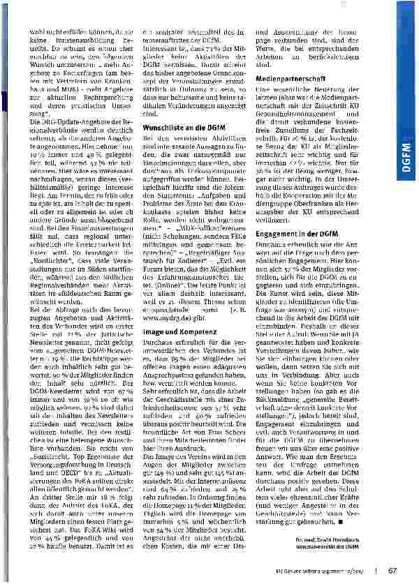 Vorschauseite 2: Ergebnisse der Winterumfrage der DGfM