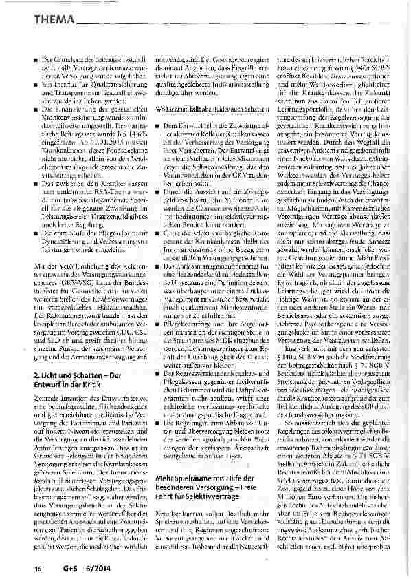 Vorschauseite 2: Viele kleine Schritte zu einer besseren Versorgung - Der Entwurf eines Versorgungsstärkungsgesetzes