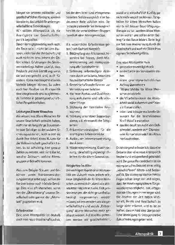 Vorschauseite 2: Eine Alterspolitik, die dem Auftrag gerecht wird