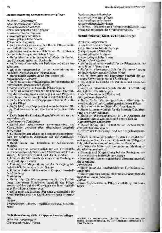 Vorschauseite 2: Stellenbeschreibung im Pflegebereich Beispiele aus dem St. Josef-Hospital Wiesbaden