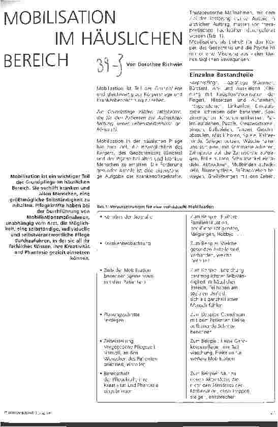 Vorschauseite 1: Mobilisation im häuslichen Bereich