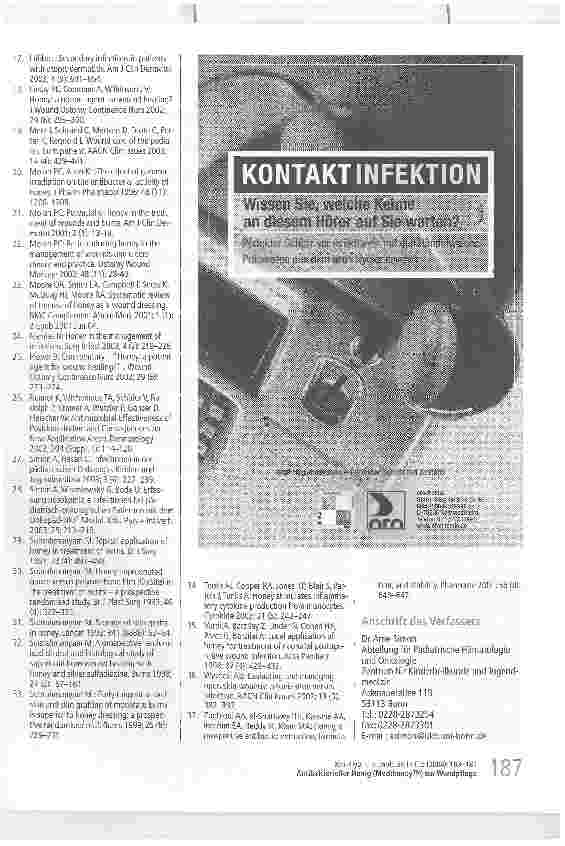 Vorschauseite 5: Antibakterieller Honig (Medihoney™) zur Wundpflege Wundantisepsis bei pädiatrischen Patienten in der Hämatologie-Onkologie?