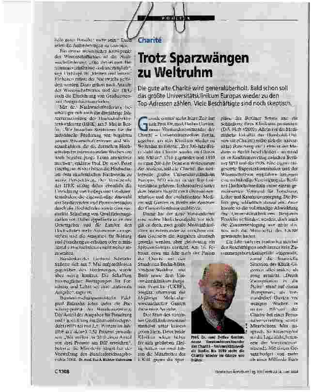 Vorschauseite 1: Trotz Sparzwängen zu Weltruhm