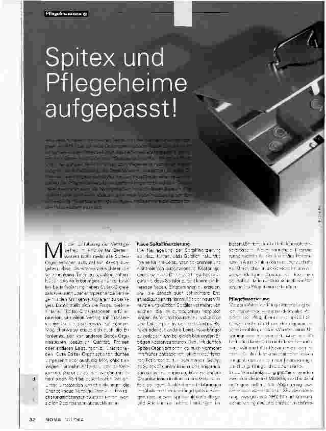 Vorschauseite 1: Spitex und Pflegeheime aufgepaßt!