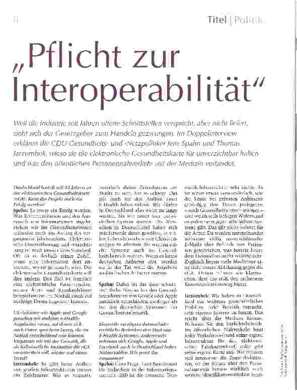 Vorschauseite 1: Pflicht zur Interoperabilität