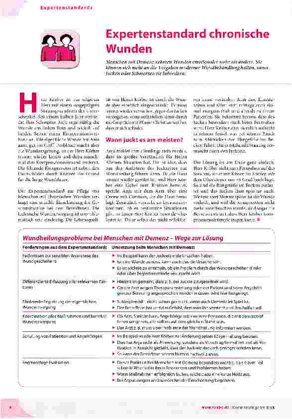 Vorschauseite 1: Expertenstandard chronische Wunden