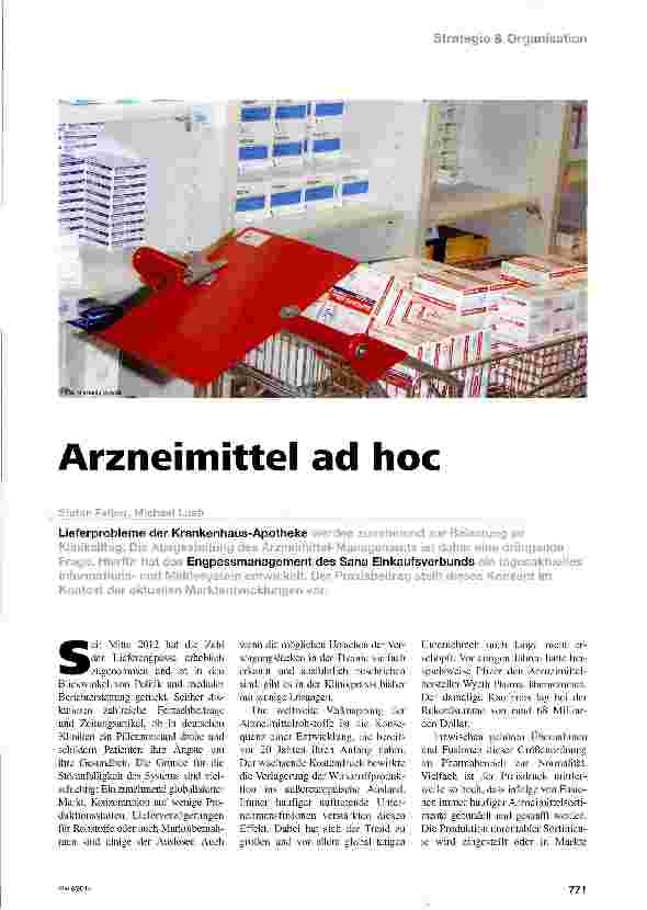Vorschauseite 1: Arzneimittel ad hoc