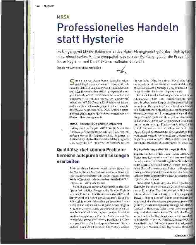 Vorschauseite 1: Professionelles Handeln statt Hysterie
