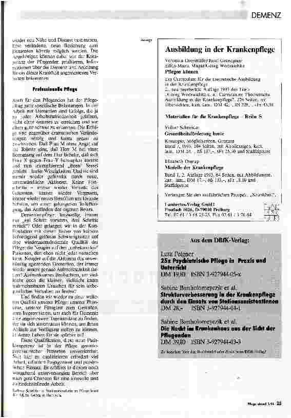 Vorschauseite 4: Begegnungen in der Pflege