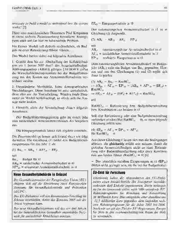 Vorschauseite 4: Arzneimittelbudgets aus volkswirtschaftlicher Perspektive - theoretische und empirische Überlegungen -