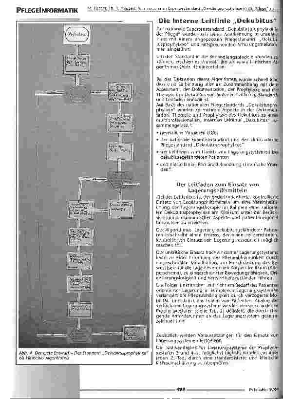 Vorschauseite 4: Vom nationalen Expertenstandard Dekubitusprophylaxe in der Pflege zu der internen Leitlinie DekubitusEin Hilfsmittel zur workflowunterstützenden elektronischen Pflegedokumentation