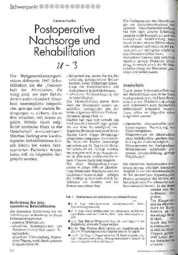 Vorschauseite 1: Postoperative Nachsorge und Rehabilitation