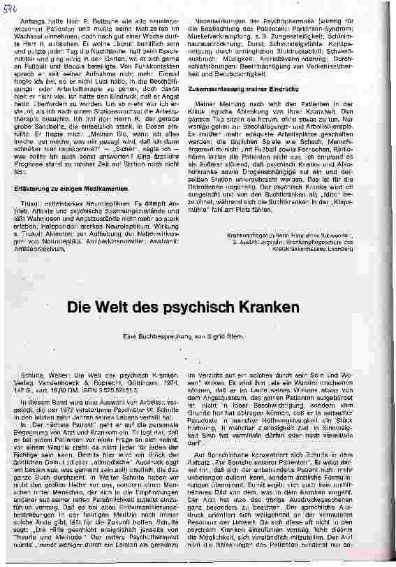 Vorschauseite 1: Die Welt des psychisch Kranken