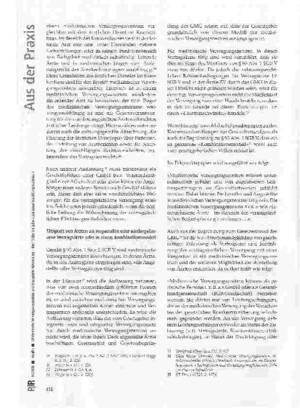Vorschauseite 5: Medizinische Versorgungszentren und Integrierte Versorgung-Rechtliche Vorgaben und neue Vergütungssysteme -(I. Teil)