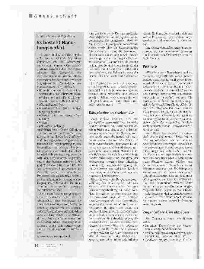 Vorschauseite 2: Alter und Migration. Zauberwort Partizipation